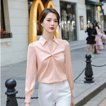 Blusas de manga comprida para mulheres, blusas de tecido de alta qualidade, blusas de moda rosa para mulheres, vestuário de negócios, roupas femininas 2024 - compre barato