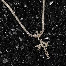 Хип-хоп AAA фианит проложенный Bling Iced Out кактус Джек крест подвески ожерелье для мужчин рэппер ювелирные изделия с теннисной цепочкой 2024 - купить недорого
