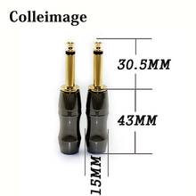 1/4" 6.35mm Male Mono Headphone Microphone Earphone Plug HiFi Audio Connector For Guitar Monitor Mixer Gold Plated Brass 1PC 2024 - buy cheap