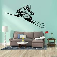 Delicate Skiing Sport Wall Stickers Skier Skiing Boys Wall Decal Vinyl Waterproof for Home Bedroom Decoration Accessories X132 2024 - buy cheap