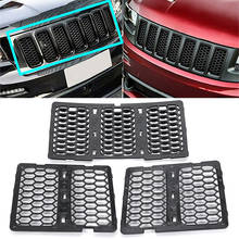 For Jeep 1set Black ABS Plastic Mesh Grille Insert Kit Front Grill Cover For Grand Cherokee 2014-2016 2024 - buy cheap