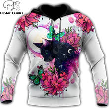 Premium Cat & Flowers 3D All Over Printed Mens Hoodie Animal Streetwear Autumn Sweatshirt Unisex Casual Jacket Tracksuits DK054 2024 - buy cheap