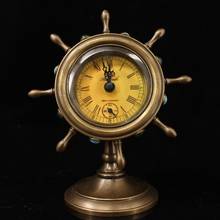 Relógio de mesa clássico ocidental de cobre puro, artesanal, joalheiros, relógio de mesa mecânico, decoração para casa 2024 - compre barato