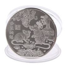 1PCS 2020 Year of the Rat Commemorative Coin Chinese Zodiac Souvenir Collectible Coins Collection Art Craft 2024 - buy cheap