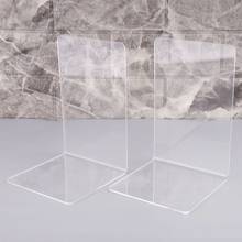 2Pcs Clear Acrylic Bookends L-shaped Desk Organizer Desktop Book Holder School Stationery Office Supplies 19QA 2024 - buy cheap