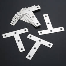 10Pcs 80x80mm Angle Plate Corner Brace Flat T Shape Repair Brackets Stainless Steel Door Window Furniture Hardware Angle Bracket 2024 - buy cheap