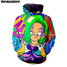 XS-7XL 3d Anime Hoodie Funny Cool Punk Green Hair Girl Pullover Unisex Sweatshirt Harajuku High Street Tops Outfit Plus Size 2024 - buy cheap