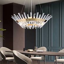 Candelabro de cristal de lujo nórdico para sala de estar, dormitorio, comedor, iluminación LED Simple, postmoderno, lámpara colgante creativa 2024 - compra barato