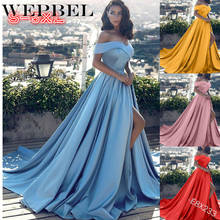 WEPBEL Women Elegant Party Evening Maxi Dress Casual Ladies Off Shoulder Strapless High Waist Floor Length Split Long Dress 2024 - buy cheap