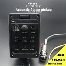 4 Band Acoustic Guitar EQ Equalizer Preamp EQ with Endpin Jack Tuner Undersaddle Piezo Violao Pickup for Folk Guitarra Dropship 2024 - buy cheap