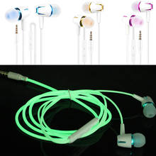 Portable Sport Luminous Headset 3.5mm Plug Wired Glowing Earphone with Mic Volume Control Bass Earbud For Mobile Phone wired hea 2024 - buy cheap