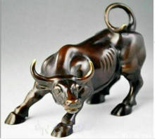 Big Wall Street Bronze Fierce Bull OX Statue 2024 - buy cheap