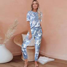 Two Piece Set Women Pants And Top Suit Tie Dye Tracksuit Ropa De Mujer Summer Clothes Lounge Wear Outfit Fashion Femme Clothing 2024 - buy cheap