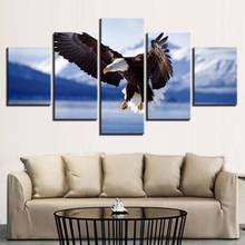 Canvas HD Prints Painting Living Room Decor Frameless 5 Pieces Bald Eagle Snow Mountains Pictures Modular Animal Poster Wall Art 2024 - buy cheap