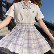 [Hoshino] Girl's Summer High Waist Pleated Skirts Plaid Skirts Women Elegant JK Uniforms Girl School Dress Student Cloths 2024 - buy cheap