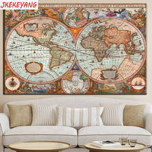 Broca quadrado completo 5d diy pintura diamante mapa do mundo bordado ponto cruz mosaico decoração para casa y3637 2024 - compre barato