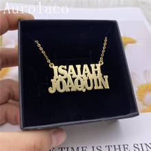 AurolaCo Customized Two Name Necklace  Personalized Stainless Steel Gold Choker Necklace For Women Jewelry Gift 2024 - buy cheap