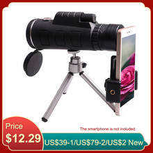 Telescopio Monocular con visión nocturna para acampada, prismáticos de bolsillo con soporte para teléfono inteligente, 10X60 2024 - compra barato