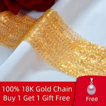 XF800 Real 18K Yellow Gold Necklace Solid Pure AU750 Chain for Women Wedding Fine Jewelry N500 2024 - buy cheap
