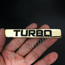 Ouro 3d metal turbo t emblema carro fender tronco emblema decalques adesivo 2.0 3.0 2024 - compre barato