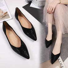 Black Crystal Flats Shoes Woman Spring Shoes Ladies Office Dress Flats 2020 Female Pointed Toe Shoes Flock Glitter Ballet Shoes 2024 - buy cheap