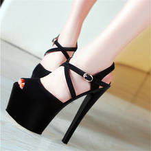 Lovely princess 17cm high heels, model banquet catwalk use, fashion stage sandals 2024 - buy cheap