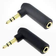 Conector de Audio para auriculares, adaptador macho y hembra de giro, ángulo recto, 90 grados, tipo L, chapado en oro, 3,5mm, 10 Uds. 2024 - compra barato