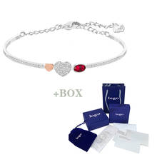 Muler-pulsera de doble cristal con forma de corazón para novia, regalo para Amiga, joyería romántica, 2019 2024 - compra barato