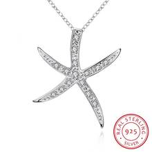 Lekani Crystal Big Starfish Decoration Pendants 925 Sterling Silver Necklaces Fine Jewelry For Woman Valentine's Day Gift 2024 - buy cheap