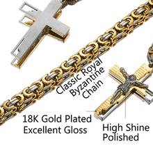 Colar de corrente bizantina de aço inoxidável para homens jóias de hip hop 2024 - compre barato