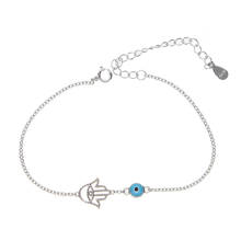 Luxury Brand Women hamsa enamel Bracelet real 925 sterling Silver eye Style Charm Bracelet for Women Bracelets & Bangles Jewelry 2024 - buy cheap