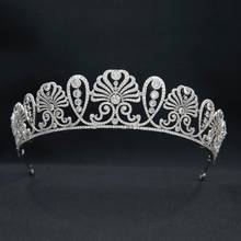 Cubic Zirconia Royal Flower Tiara for Wedding,Crystal Princess Tiaras Crown for Bride Hair Jewelry CH10377 2024 - buy cheap