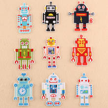 50pcs/lot Embroidery Patches Cute Robot Machine Kids Clothing Decoration  Iron Heat Transfers Applique Sewing Accessories 2024 - buy cheap