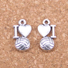120pcs Charms i love volleyball 16x9mm Antique Pendants,Vintage Tibetan Silver Jewelry,DIY for bracelet necklace 2024 - buy cheap