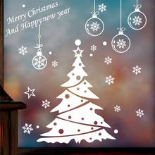 Новые Настенные стикеры снежинки для рождественской елки, окна для спальни, украшения для дома, виниловые наклейки на новый год 2024 - купить недорого