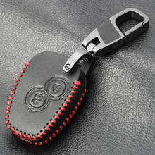 Модный кожаный чехол для ключей от автомобиля 2 кнопки для Renault Clio Scenic Megane Duster Captur Twingo Modus Автомобильный Дистанционный ключ 2024 - купить недорого