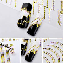 Gold 3D Metal Nail Art Sticker Metal Striped Wave Line Adhesive Tips Decoration Stickers DIY Manicure Decorations Decals 2024 - buy cheap