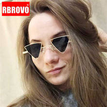 RBROVO-gafas De Sol huecas triangulares para mujer, anteojos De Sol femeninos, De lujo, estilo clásico Vintage, para exteriores, estilo urbano, 2021 2024 - compra barato