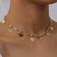 Collar con colgante de mariposa y corazón de amor para mujer, Gargantilla de cristal Simple a la moda, joyería de fiesta, regalos 2024 - compra barato