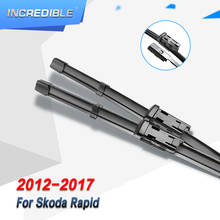 Increíble escobillas de limpiaparabrisas para Skoda Rapid Fit, brazos de botón, 2012, 2013, 2014, 2015, 2016, 2017 2024 - compra barato