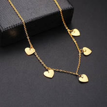 Stainless Steel Heart Choker Necklace In Gold silver color Tone Womens Charm Heart Pendant 2024 - buy cheap