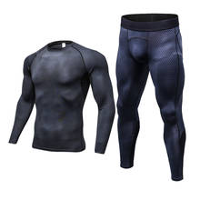 Conjunto de ropa interior térmica para hombre, ropa de compresión para correr, gimnasio, trotar, mallas de secado rápido, 2021 2024 - compra barato