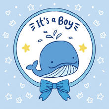 It is a Boy Newborn Baby Photography Backgrounds Blue Whale Dolphin Shark Cake Table Decor Poster Vinyl Backdrops 2024 - buy cheap