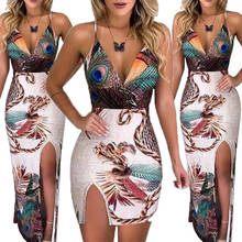 Vestido largo bohemio Floral para mujer, Vestido largo de fiesta, vacaciones, playa, sin mangas, Bodycon, fiesta de noche, informal 2024 - compra barato