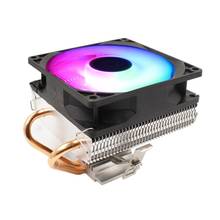 Silent CPU Cooler LGA/2011/115X/775 3 Pin PC Cooling Radiator 2 Copper Tubes 5 Colors LED Cooling Fan 2024 - buy cheap