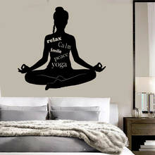 Yoga postures Wall Decal Meditation Room Words Yoga Buddhism Wall Stickers Vinyl Decal for Home Yoga Decoration Wallpaper B458 2024 - buy cheap
