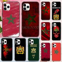 Marrocos bandeira brasão de armas telefone casos para iphone 11 12 pro xs max 8 7 6s plus x 5S se 2020 xr marca de luxo concha funda coque 2024 - compre barato