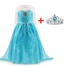 Vestido de princesa para niñas, disfraz con corona gratis, fiesta de Cosplay, ropa de fantasía para bebés 2024 - compra barato