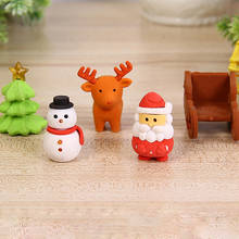 10PCS Christmas/Cake/Animal/Food Modeling Eraser Rubber eraser Creative kawaii stationery school supplies papelaria gift for kid 2024 - buy cheap