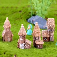 1 Pcs Mini Resin Wood House Miniature Decorative Figurines Micro Landscape Decoration Fairy Garden Bonsai Ornaments accessories 2024 - buy cheap